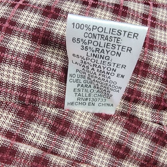 UMGEE Teddy Bear Sherpa Fleece  Flannel Lined Vest Plaid Pink Blue S - Picture 7 of 7